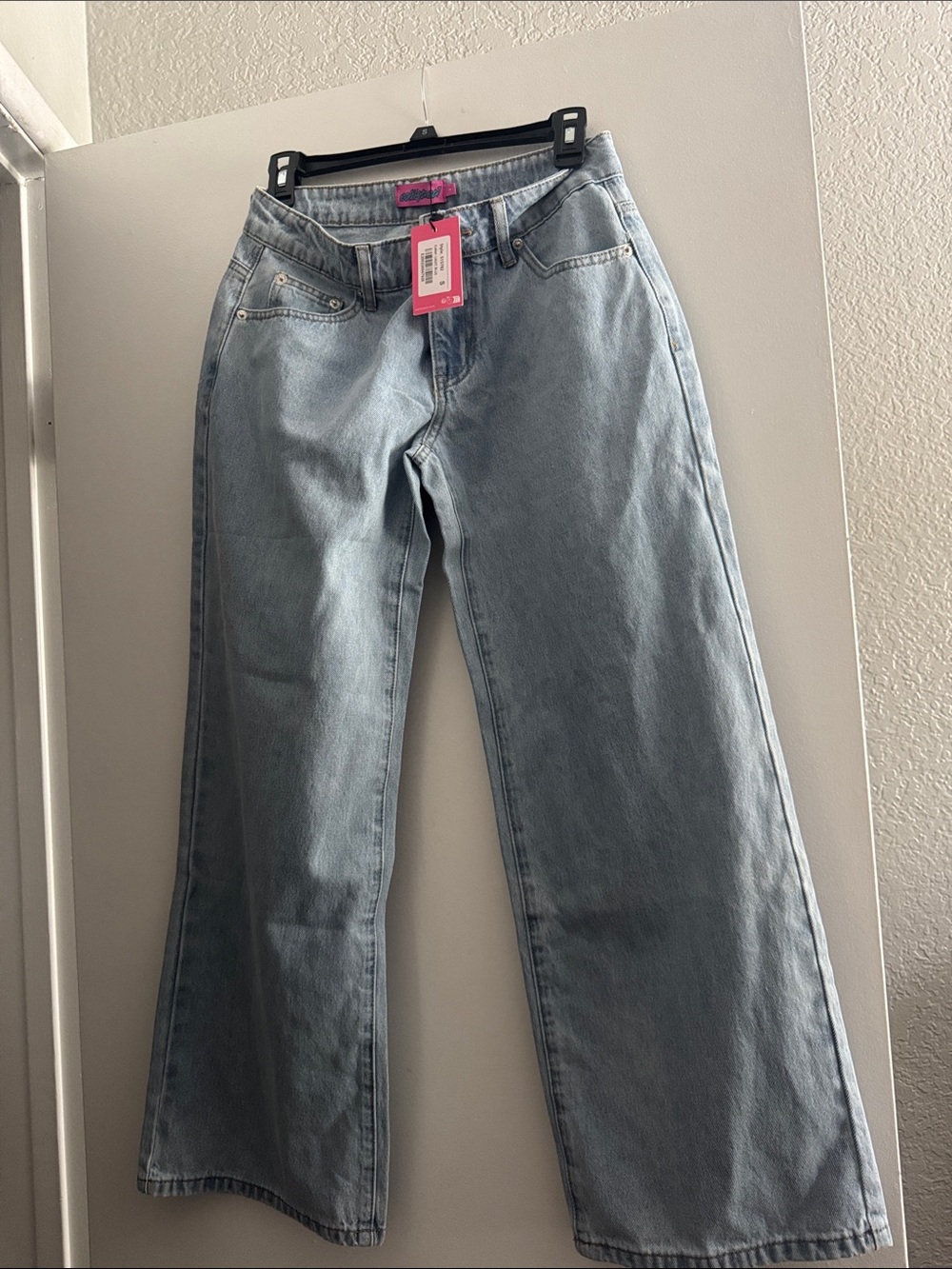Edikted Light Blue Wide Leg Jeans